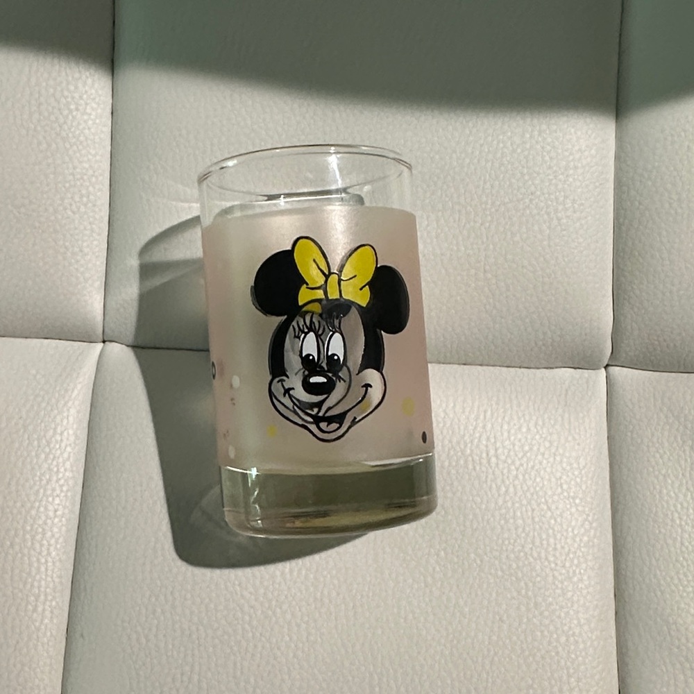 Vintage Minnie Mouse Glass with Yellow Bow
